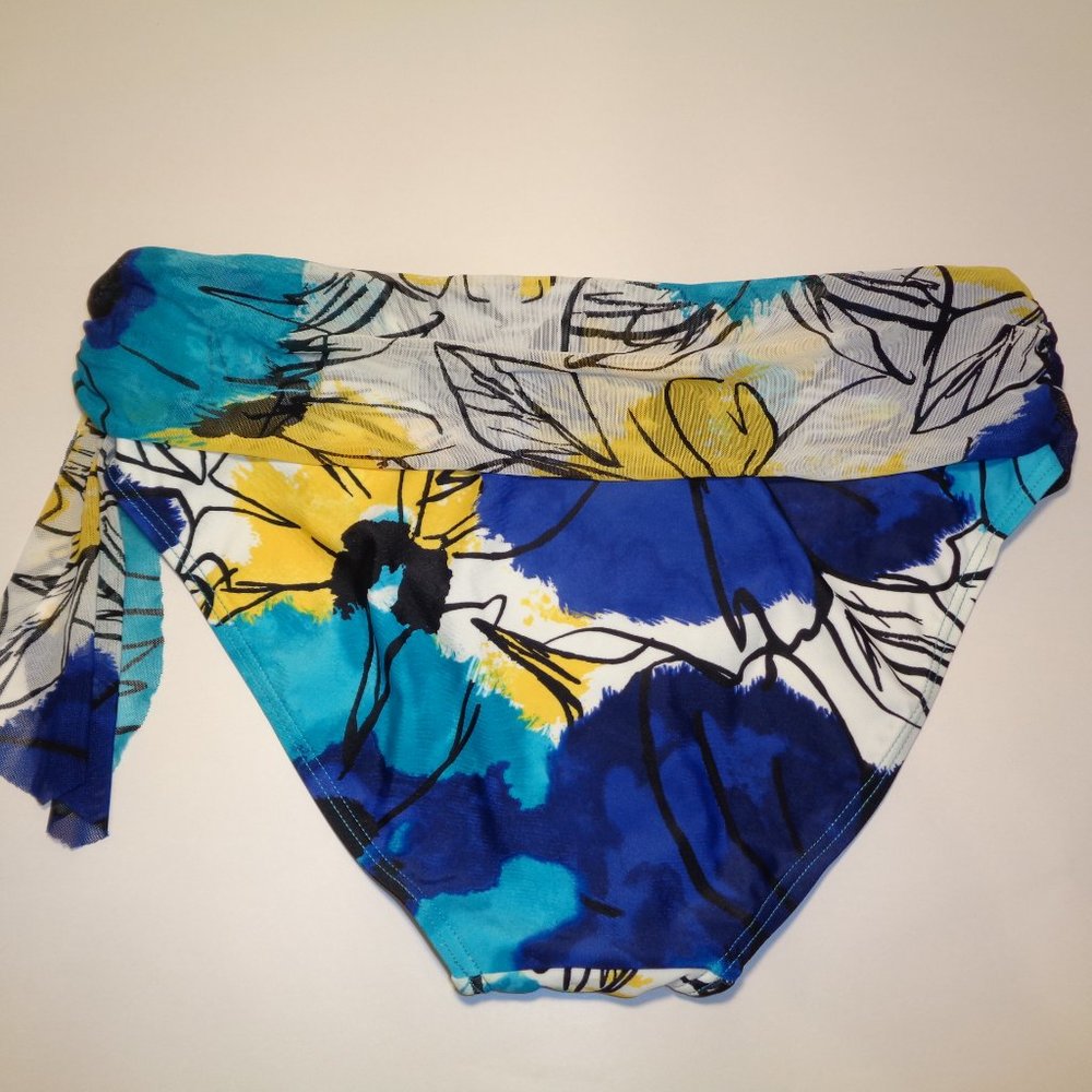 Be Creative Size 12 BANDED HIPSTER Blue New Bikini - Picture 2 of 14